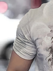 Dragon Pattern Casual Tee Street Style Summer T-shirt