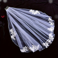 Short Bridal Veil Lace Maturity Holiday Parties Wedding