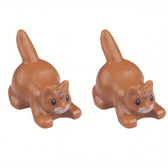 Cat Coffee Colored Bed Scene Set