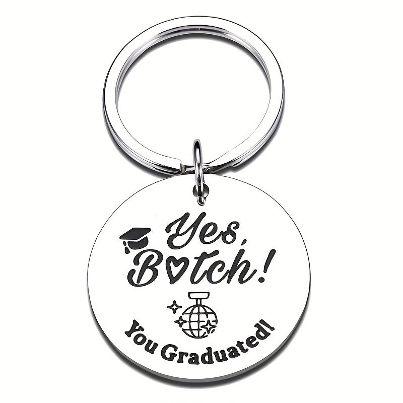 Graduation Tag Keychain Metal Key Ring Purse Bag Backpack Car Charm Gift