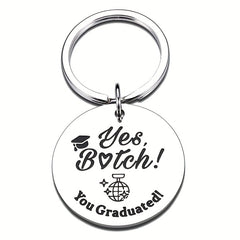 Graduation Tag Keychain Metal Key Ring Purse Bag Backpack Car Charm Gift