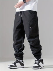 Men's Casual Sports Cargo Pants with Drawstrings and Pockets