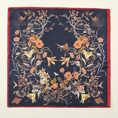 Vintage Flower Print Bandana Boho Neckerchief Small Square Scarf Women