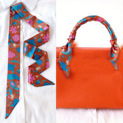 Women Thin Silk Scarf Long Hair Strip Headband Neck...