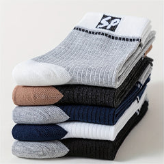 5 Pairs Letter Print Socks Comfy Mid Tube Women's Stockings