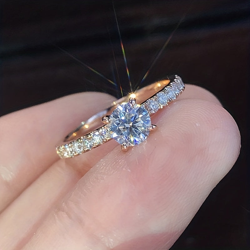 Rhinestone Decor Ring Holiday Party Jewelry Gift For Girls