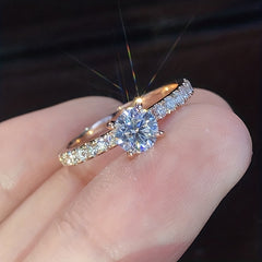 Rhinestone Decor Ring Holiday Party Jewelry Gift For Girls