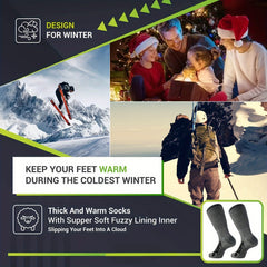 3 Pairs Men's Athletic Wool Socks Shock Absorption Outdoor Sports Hiking Socks