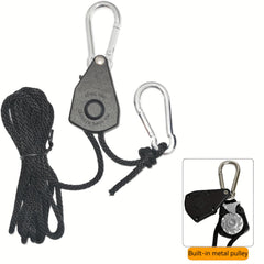 Metal Pulley with Ratchet Hook and Lanyard for Safe Suspension