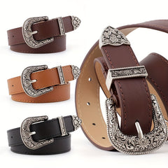 Girls Retro Buckle Belt for Pants Jeans Skirt