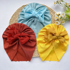 Soft Elastic Flower Baby Hat With Bow for Girl