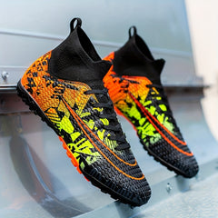 Unisex Turf Football Boots Anti Skid Breathable Lace Up Soccer Cleats