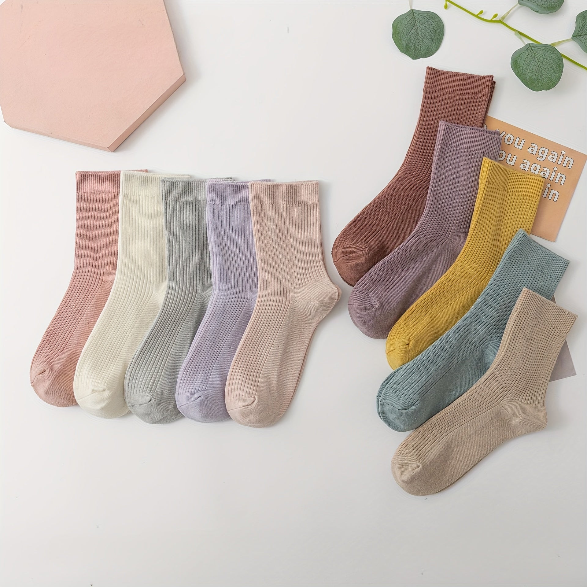 5 Pairs Comfy Solid Socks Women's Stockings