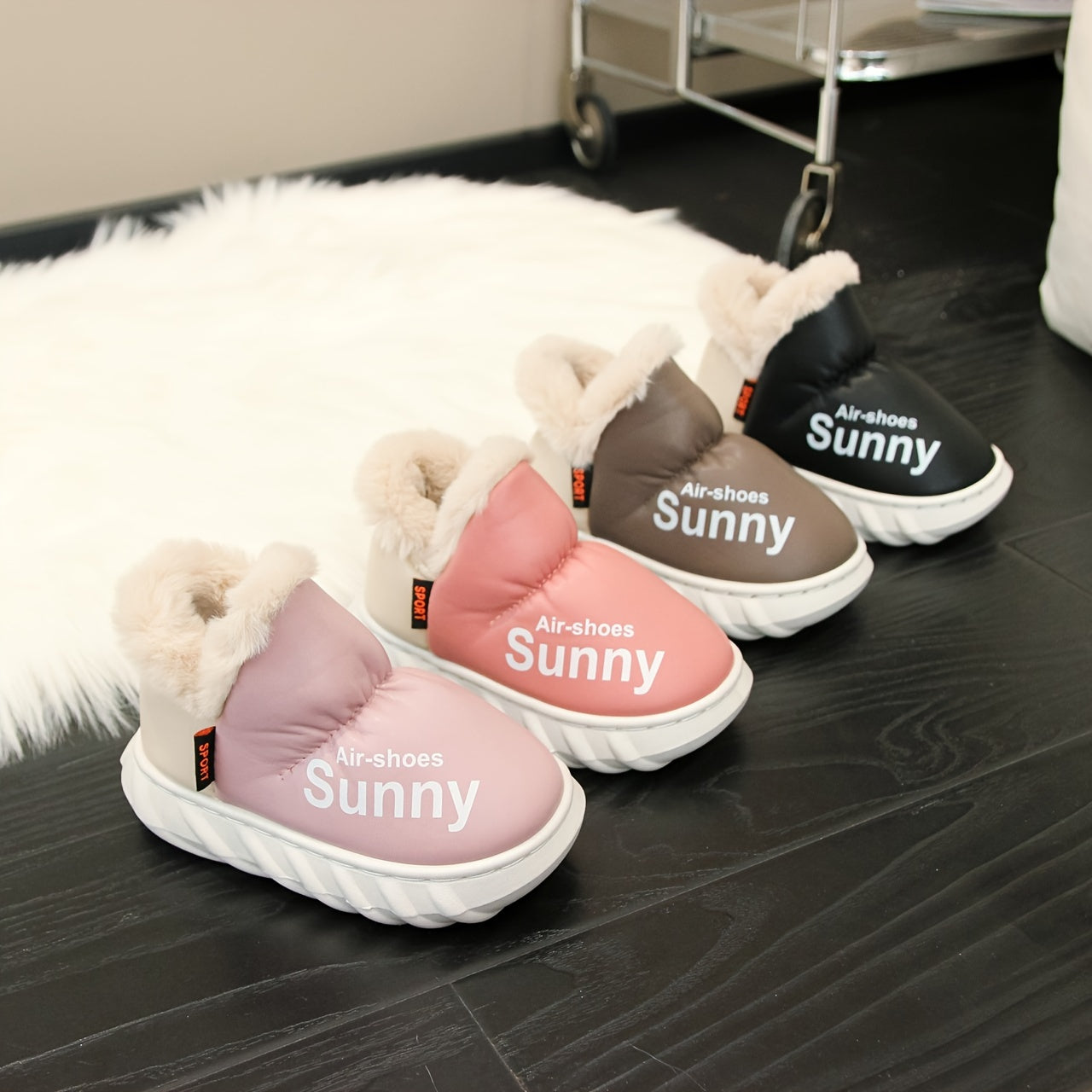 Girls' Slip On Fleece House Shoes Non Slip Soft Bottom Walking Shoes