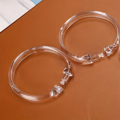 12pcs Transparent C-shaped Shower Curtain Hooks Plastic Rings