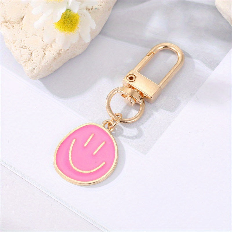 Cartoon Keychain Colorful Face Pendant Girl Heart Pendant
