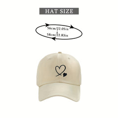 Couple Baseball Cap Heart Embroidery Sun Hat Adjustable Dad Hats