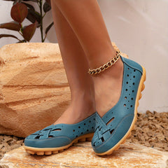 Women's Hollow Out Flat Loafers Slip On Shoes Casual Wear