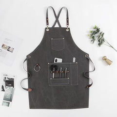 Denim Canvas Apron w/ Pocket for Kitchen, Cafe, Florist - Home Use Kitchen Tools