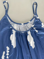 Tie Dye Cami Romper Jumpsuit Backless Dual Pockets Women's Clothing
