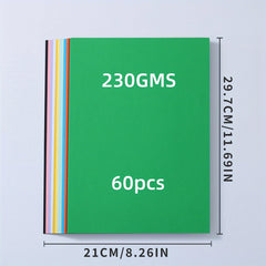 230gsm Colored Card Paper Set 60 Sheets 12 Colors