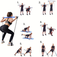 Purple Pilates Tension Band Sticks Fitness Exercise Body Shaping Yoga