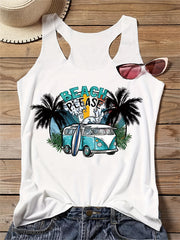 Letter & Bus Tank Top for Women