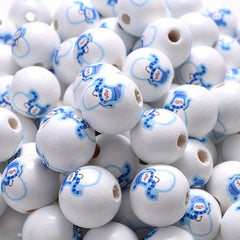10pcs 15mm Christmas Wooden Beads Snowman Tree Santa Spacer Beads