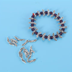60pcs Antique Angel Wing Beads Spacer Box Alloy Charm DIY Bracelet Necklace Jewe