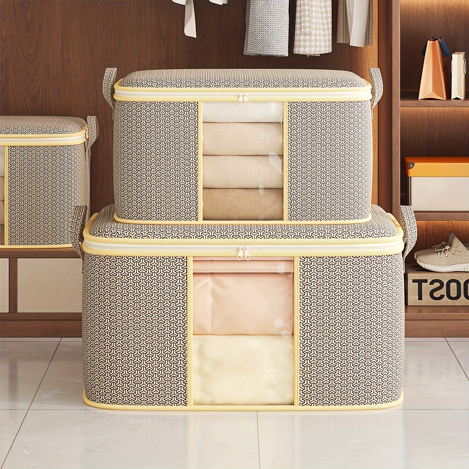 Large Foldable Storage Bag with Reinforced Handle