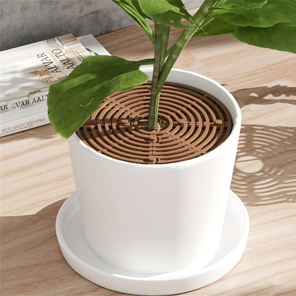Plant Pot Soil Guard with Nails Grid Cover - Keep Your Garden Safe