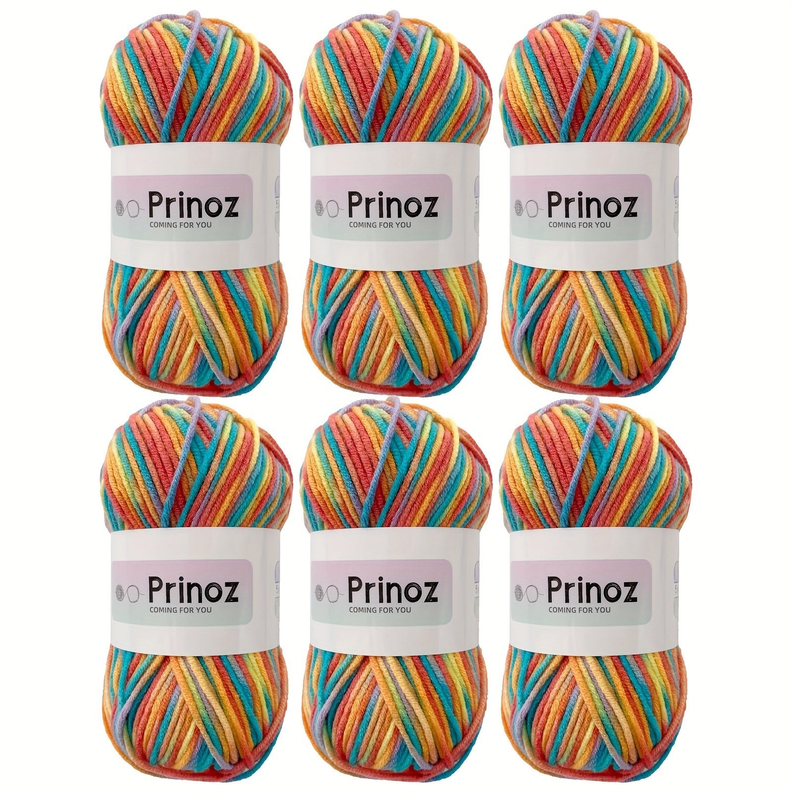 6pcs Gradient Soft Yarn DIY Craft Knit Sweater Scarf Socks Gloves 300g Bag