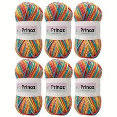 6pcs Gradient Soft Yarn DIY Craft Knit Sweater Scarf Socks Gloves 300g Bag