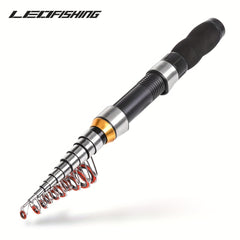 LEOFISHING Short Mini Fishing Rod Portable Telescoping Small Sea Fishing Pole