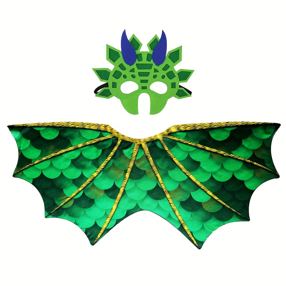 Dinosaur Dragon Wings Costume Mask for Kids Dress Up Boys Girls