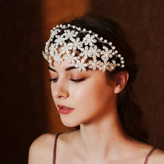 Faux Pearl Flower Headband Bridal Wedding Hair Accessory