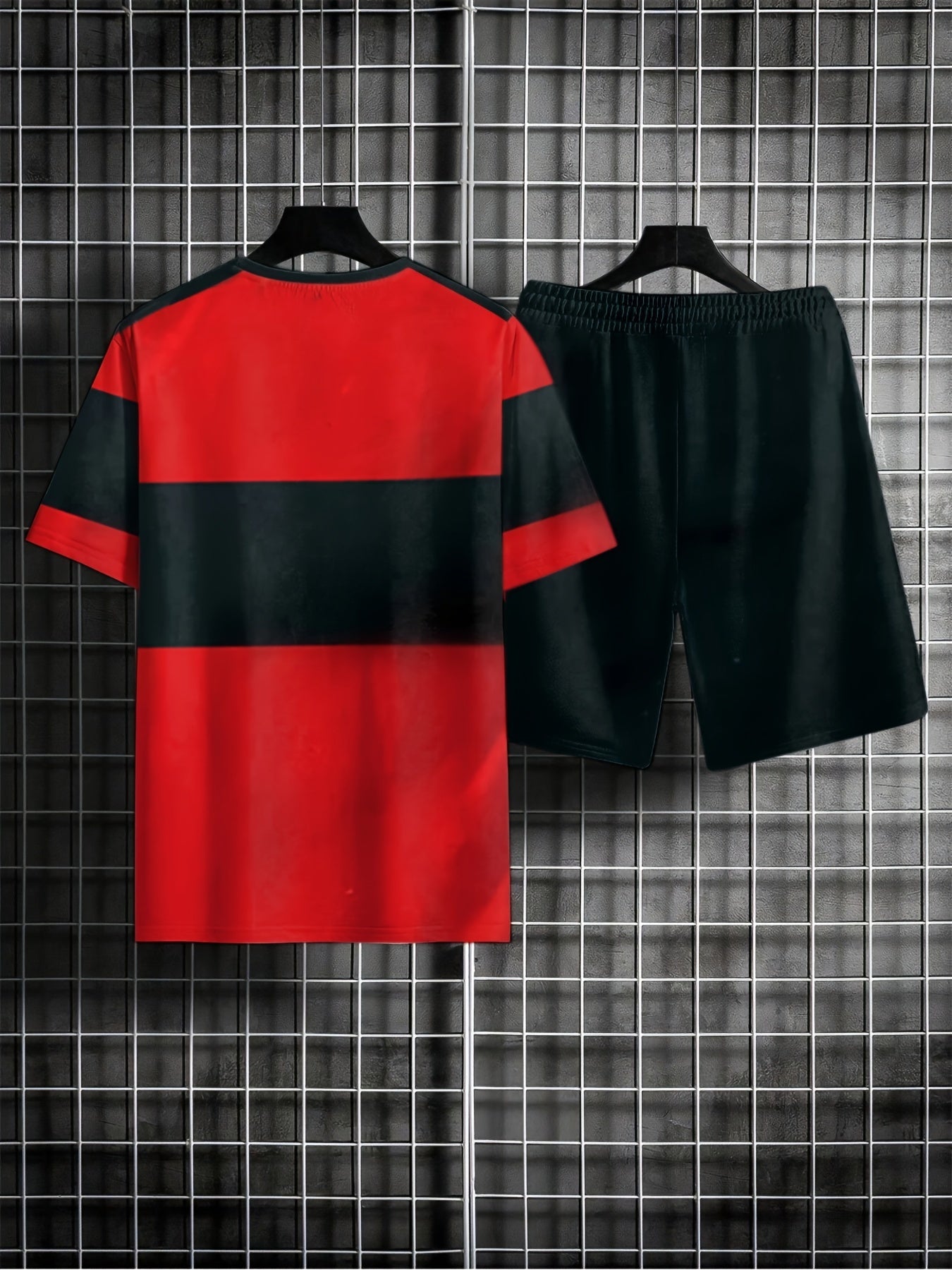 Mens 2 Piece Outfits T-shirt & Casual Shorts Set Summer Clothing