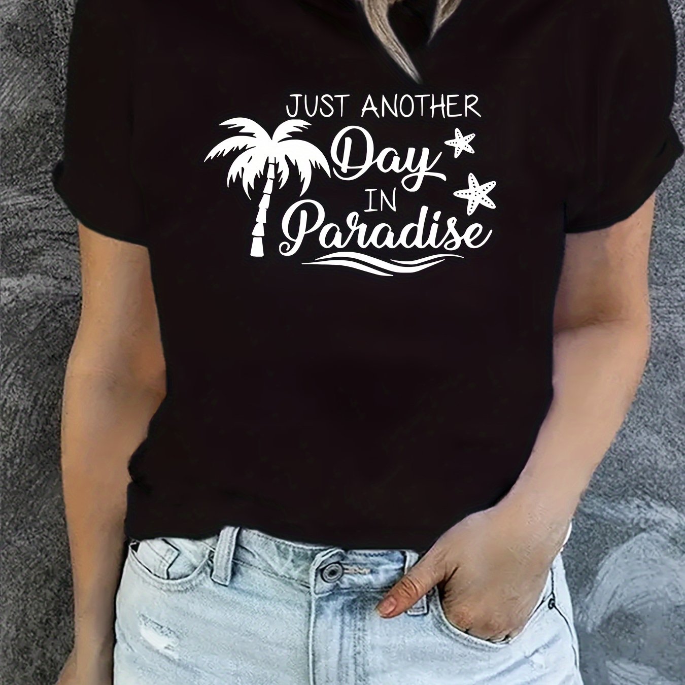 Letter And Tree Graphic Sports T-shirt for Women