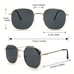Metal Square Frame Cycling Sunglasses UV Protection