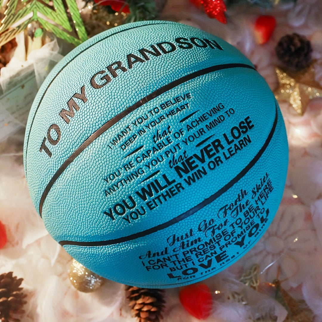 Size 7 Basketball Gift For Grandson - Includes Pump
