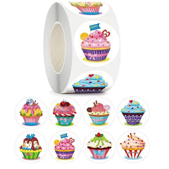 500 Happy Birthday Self-adhesive Stickers Roll Stationery Decoration