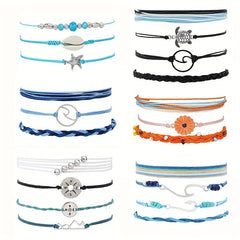 Adjustable Waterproof Bracelet Set Boho Style Colorful Bracelets For Girls