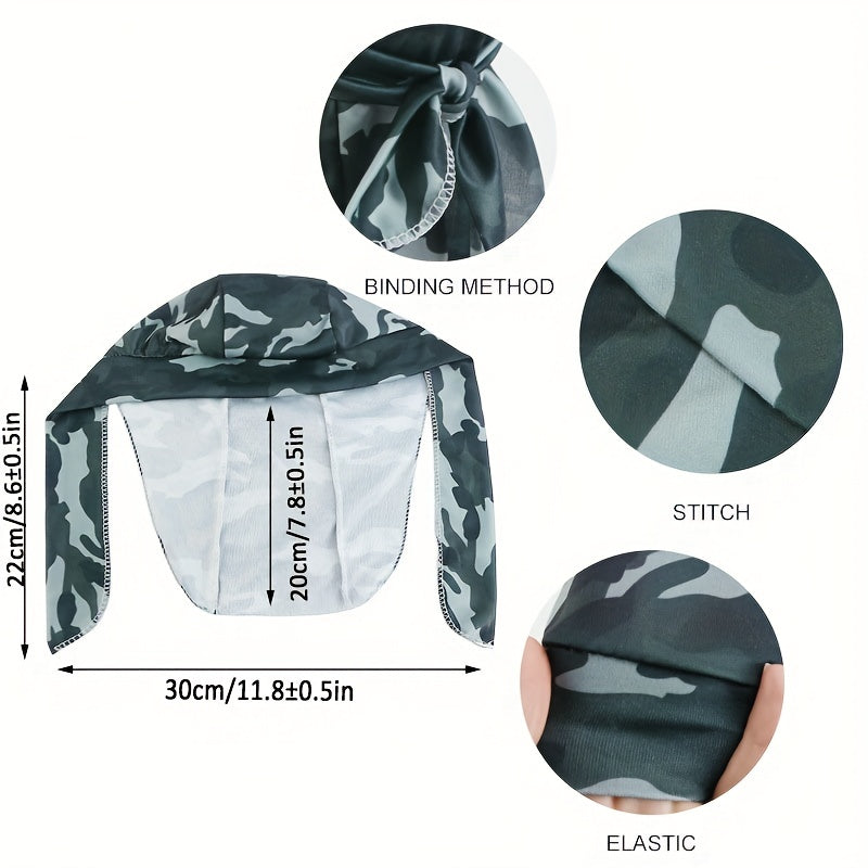 Men's Camo Print Durag Sports Bandana for Cycling
