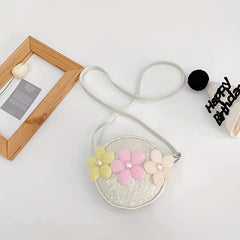 Flower Shoulder Bag Sequin Round Crossbody Coin Purse