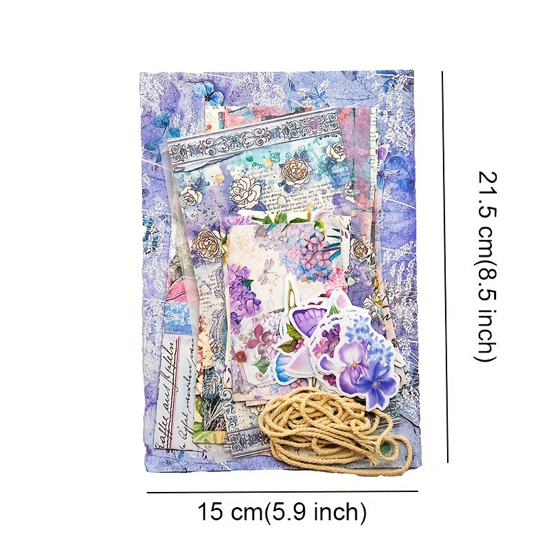 40pcs Vintage Scrapbook Supplies Retro Plants Flowers Butterflies DIY Art Crafts