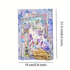 40pcs Vintage Scrapbook Supplies Retro Plants Flowers Butterflies DIY Art Crafts