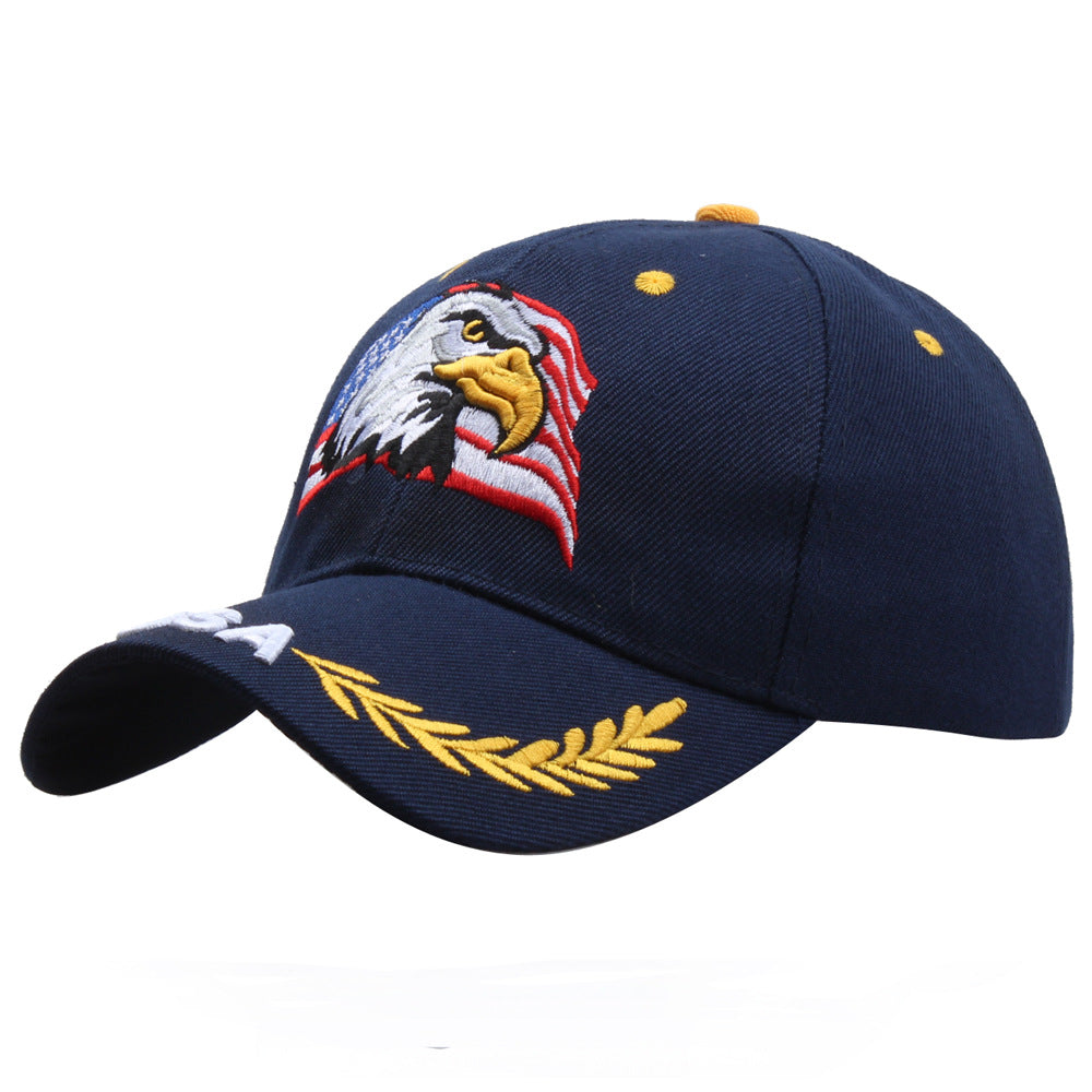 Patriotic Eagle & Flag Embroidered Baseball Cap Unisex Fishing Hat