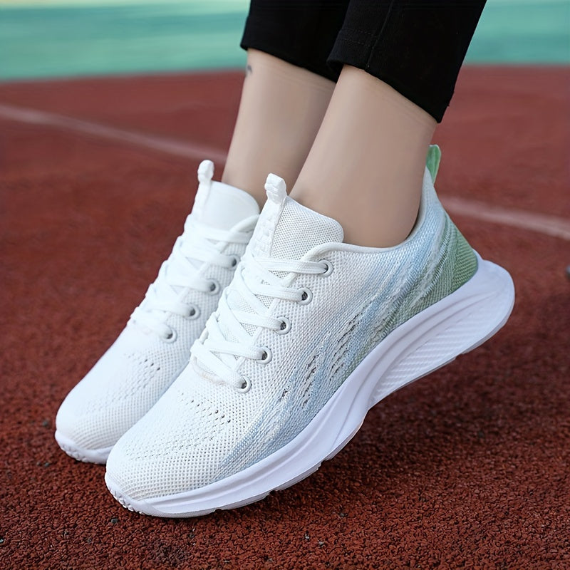 Women's Ombre Running Shoes Outdoor Sneakers Lace-Up Weaving