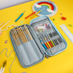 Crochet Stick Needle Storage Bag Hand Woven Tool Storage Bag