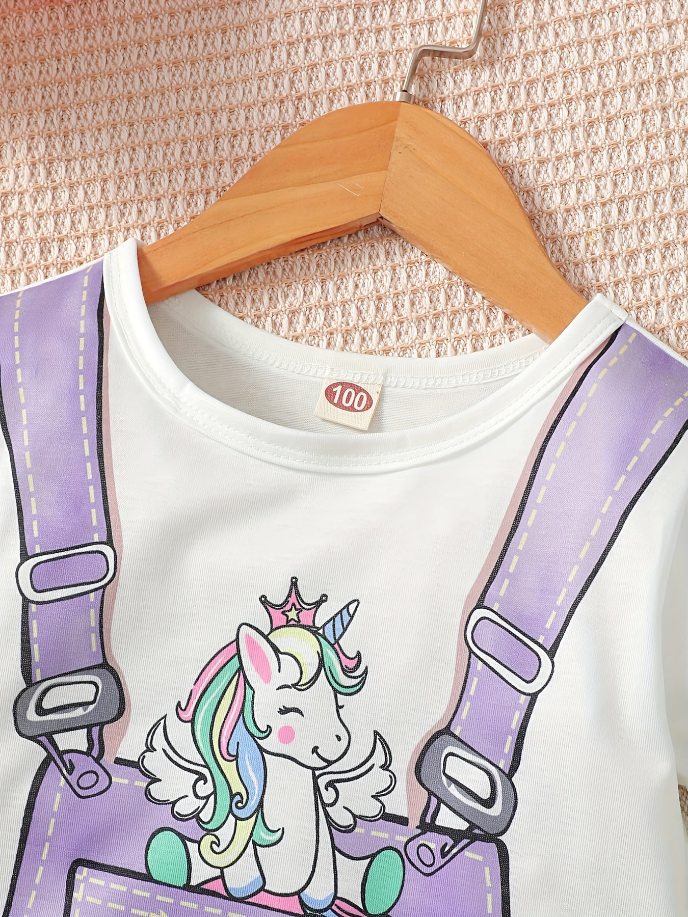 Toddler Girls Unicorn & Suspender Patterns Short Sleeve Dress